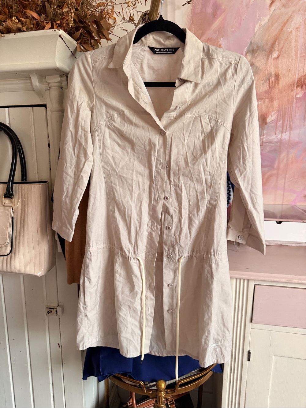 Arc'teryx Cream Button-Front Tunic Shirt with Drawcord